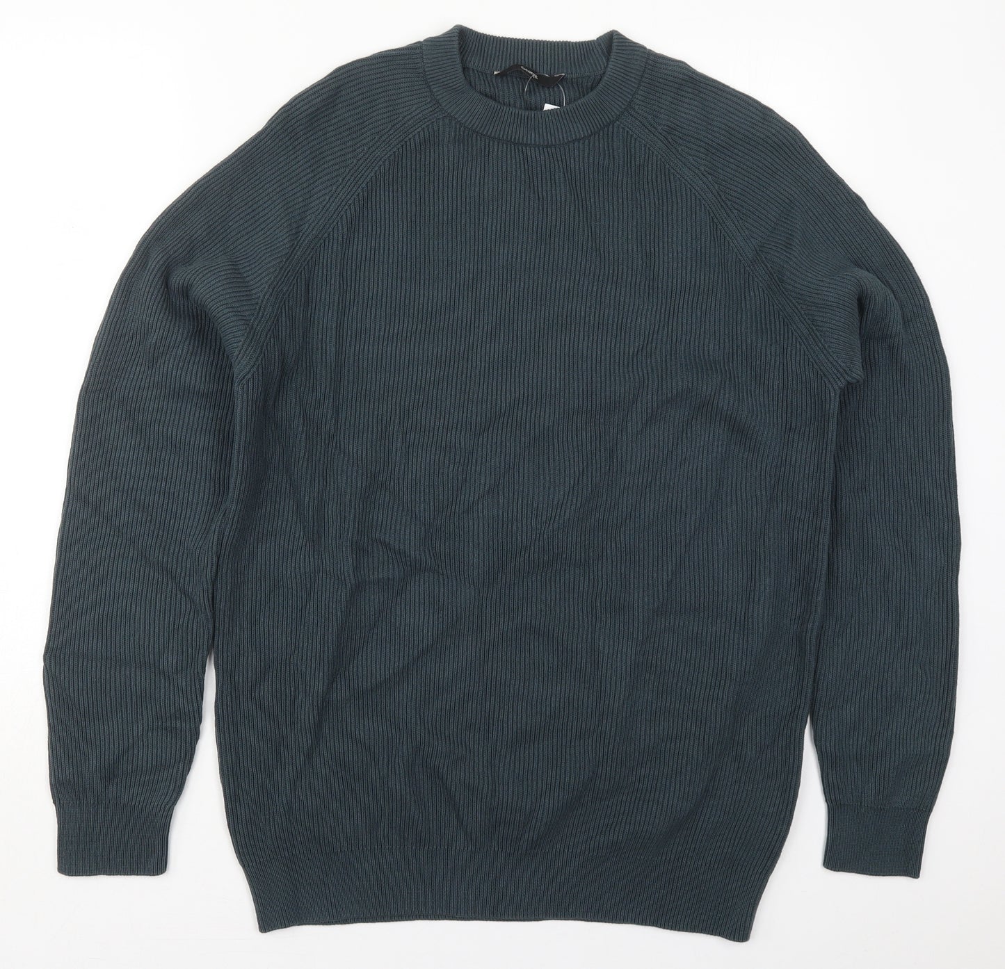 George Mens Blue Crew Neck  Cotton Pullover Jumper Size XL
