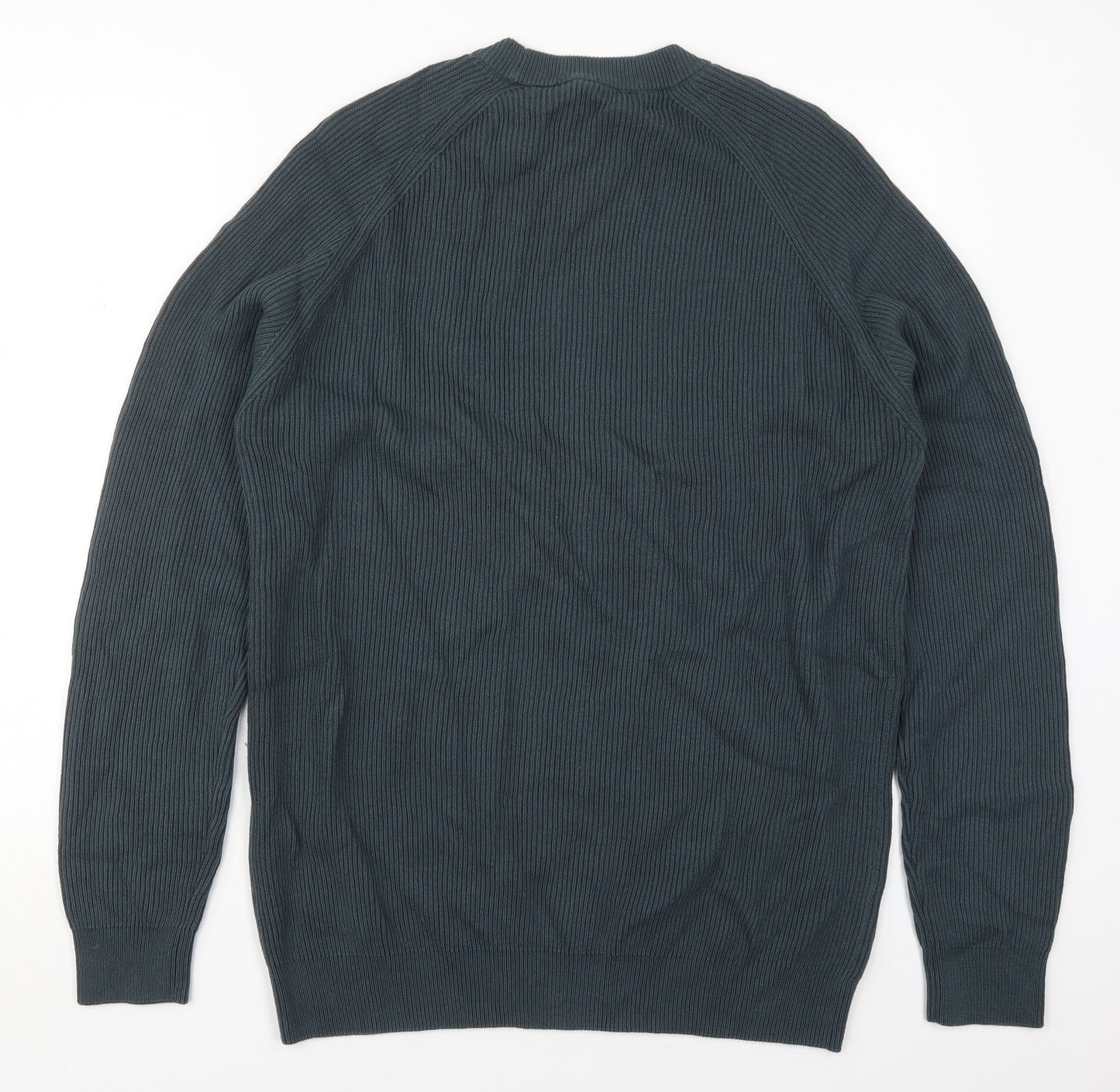 George Mens Blue Crew Neck  Cotton Pullover Jumper Size XL