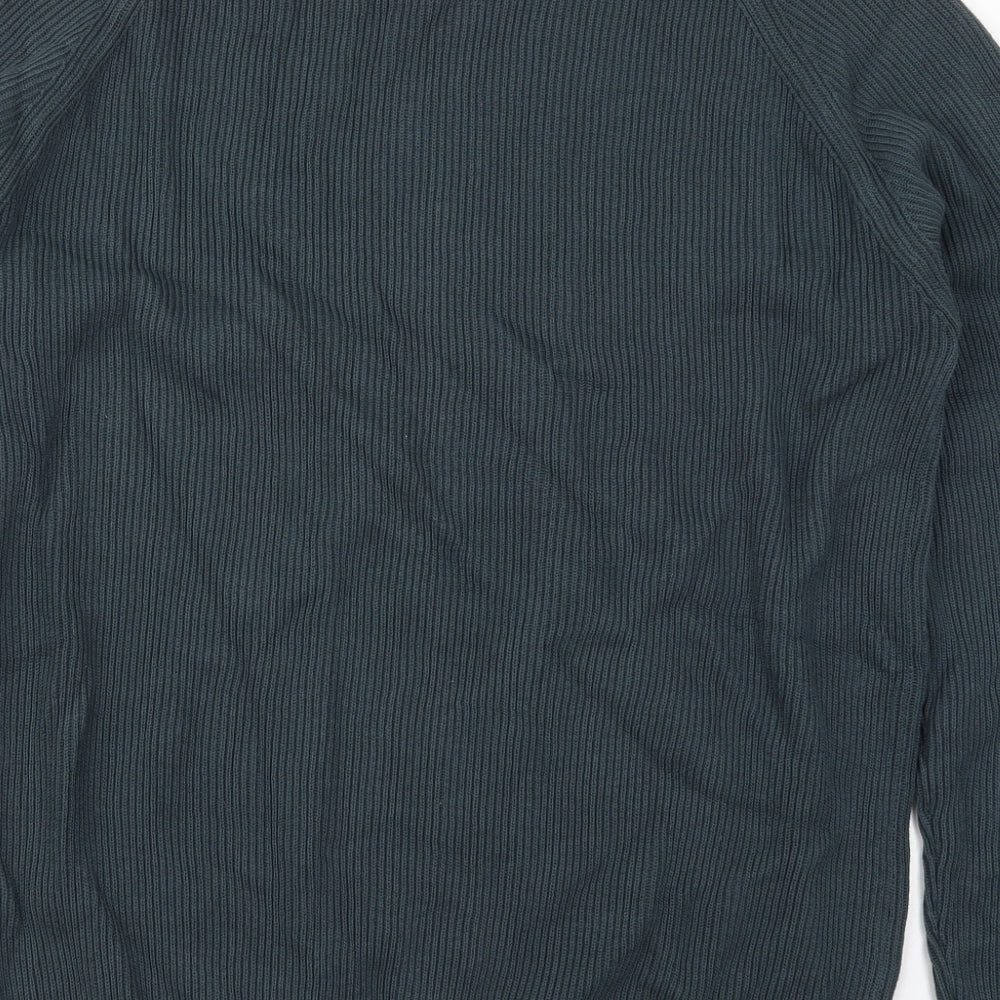 George Mens Blue Crew Neck  Cotton Pullover Jumper Size XL