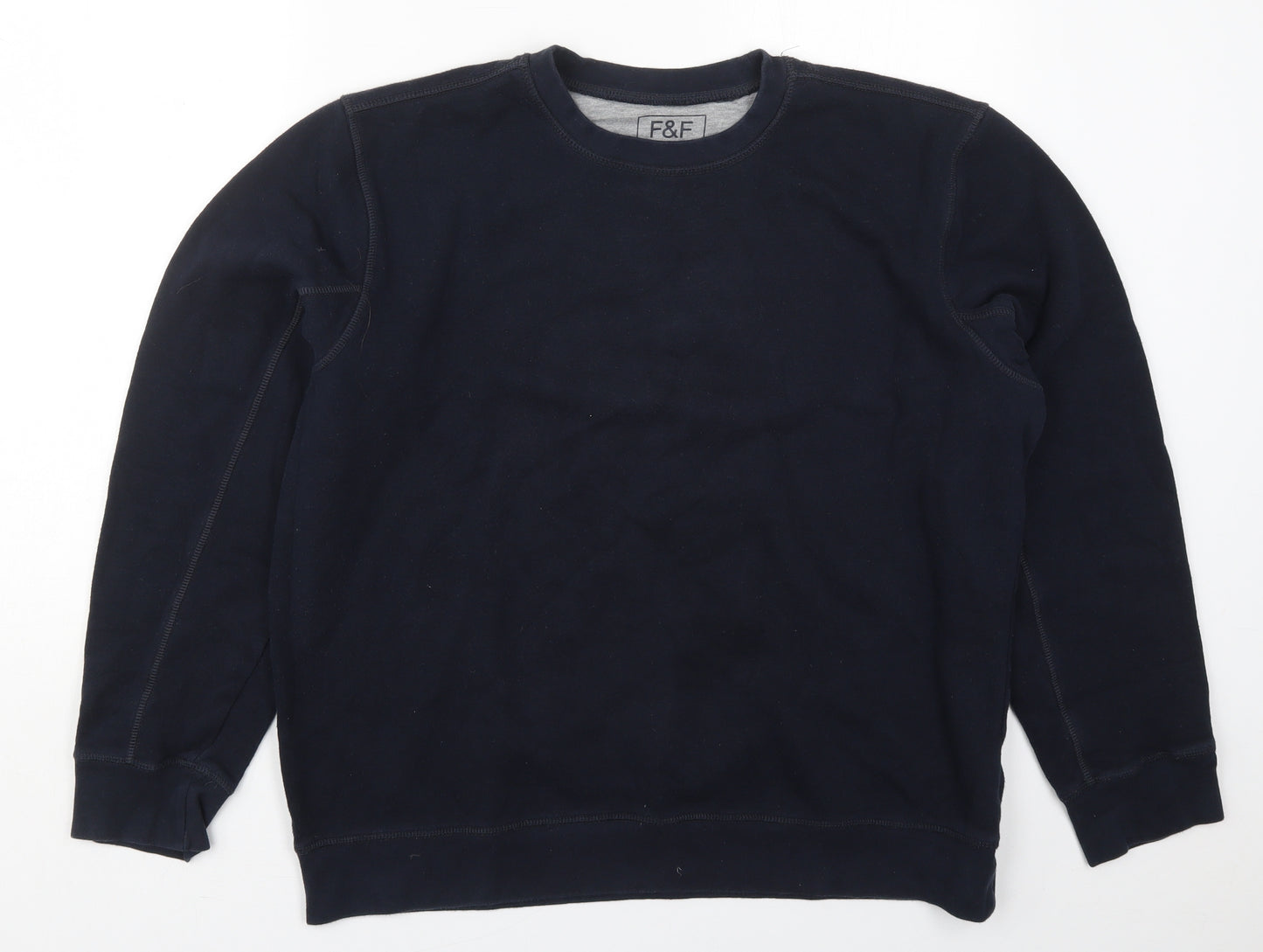 F&F Mens Blue  Polyester Pullover Sweatshirt Size L