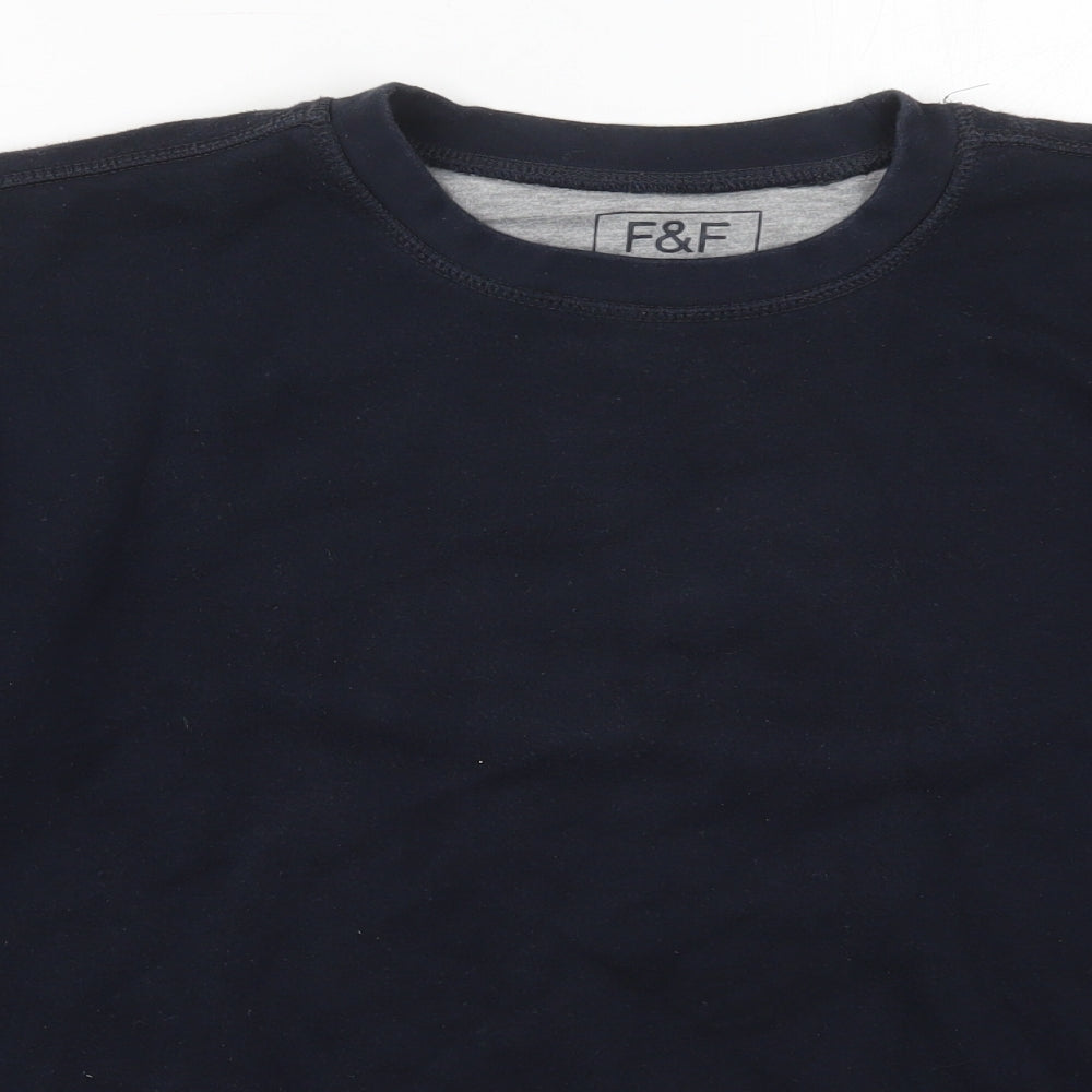 F&F Mens Blue  Polyester Pullover Sweatshirt Size L