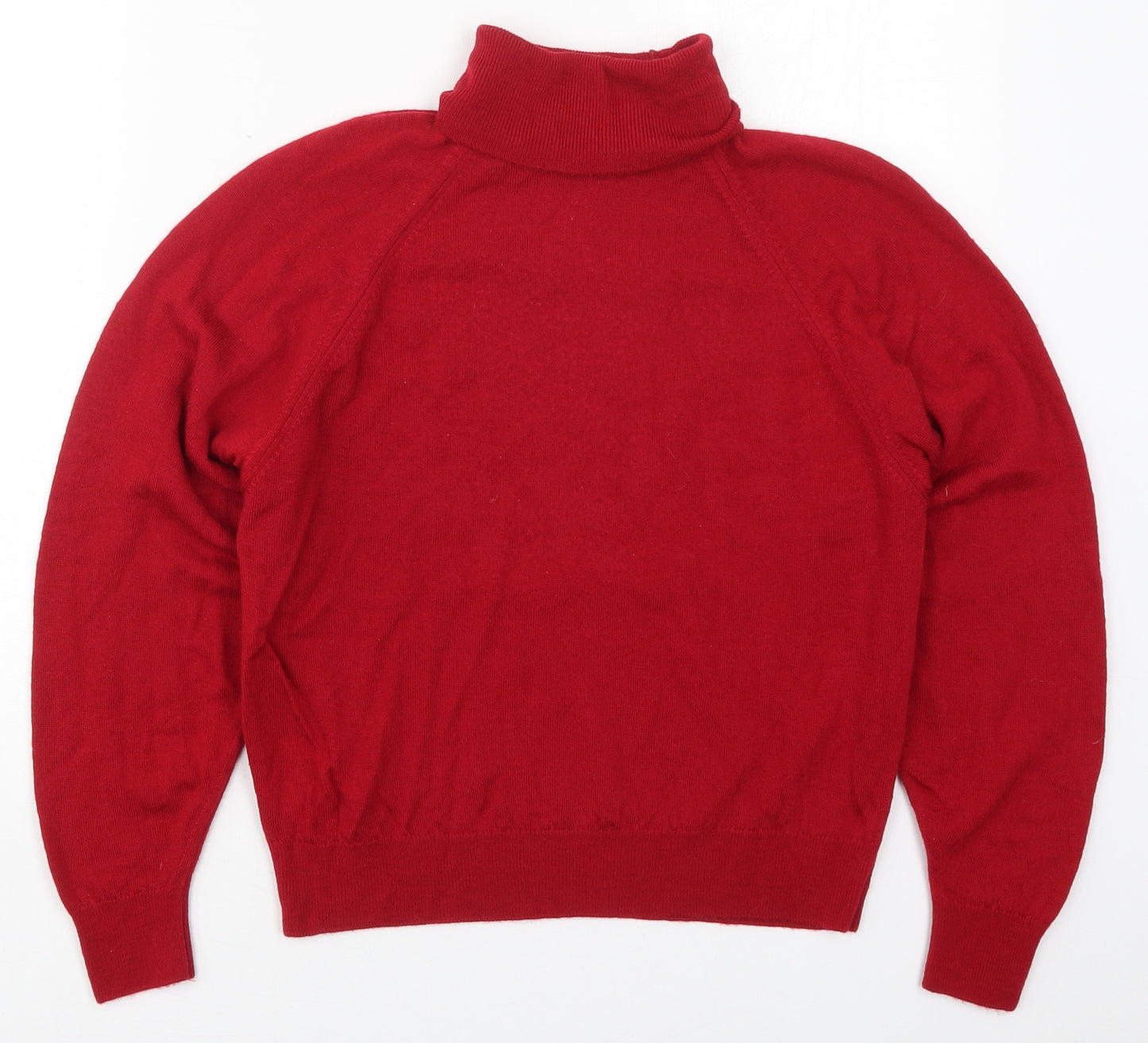 St Michael Womens Red Roll Neck  Wool Pullover Jumper Size 14