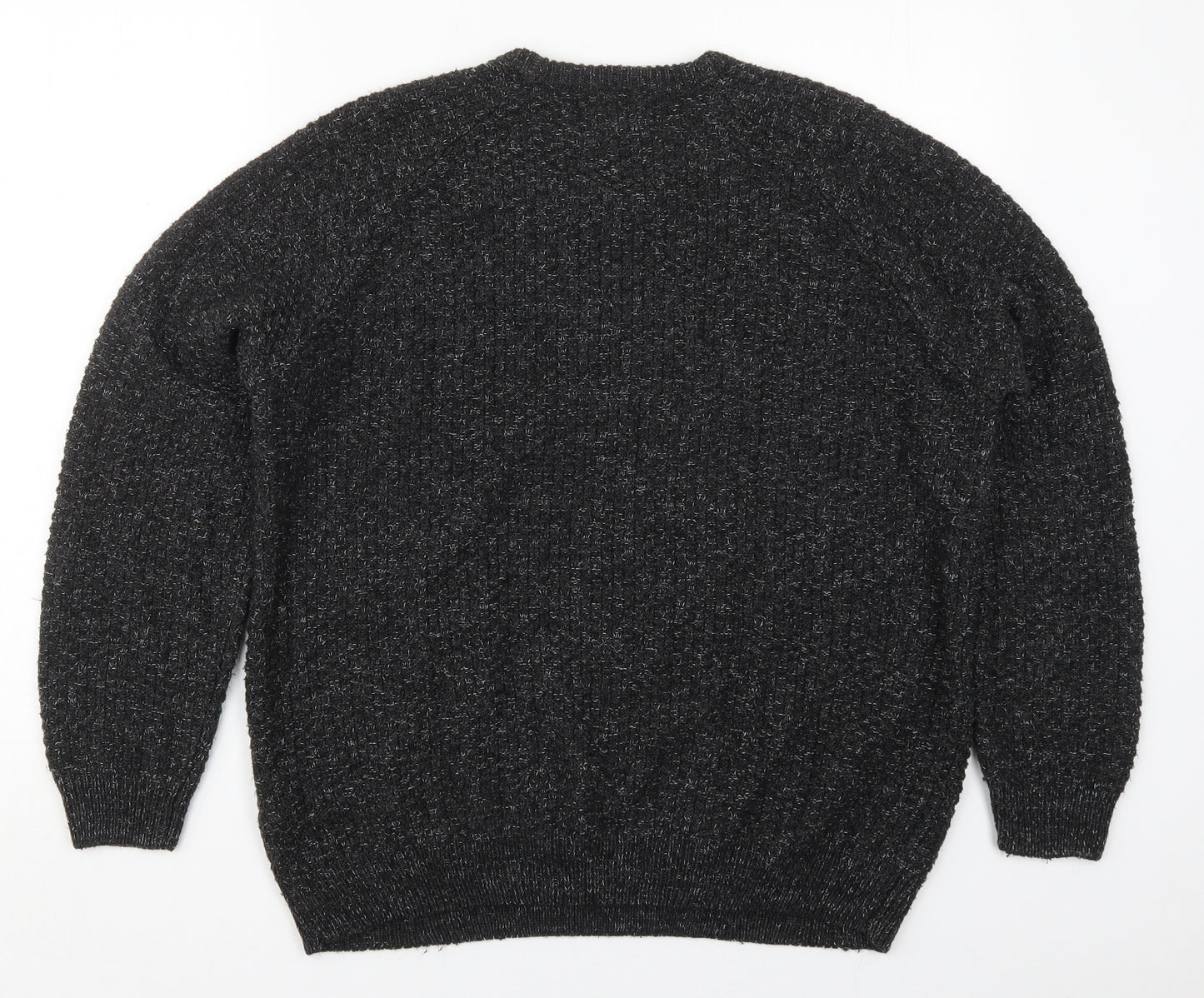 Cedar Wood State Mens Grey Crew Neck  Acrylic Pullover Jumper Size L