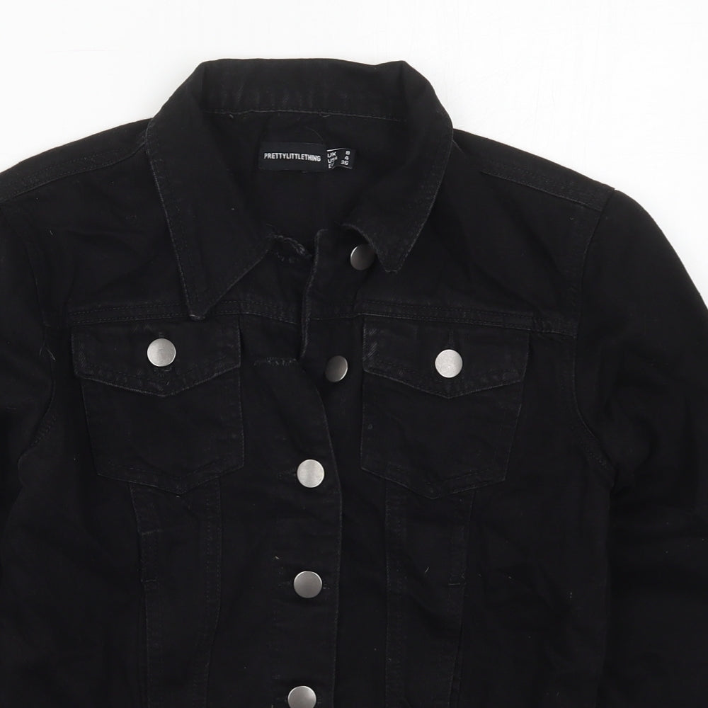 PRETTYLITTLETHING Womens Black   Jacket  Size 8  Button