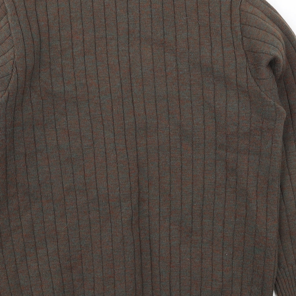 Binns Mens Brown V-Neck  Wool Cardigan Jumper Size M