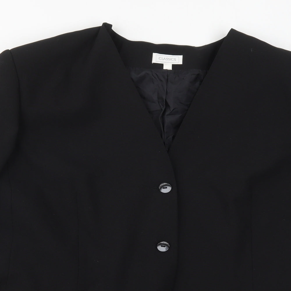 Classics Womens Black  Polyester Jacket Suit Jacket Size 28