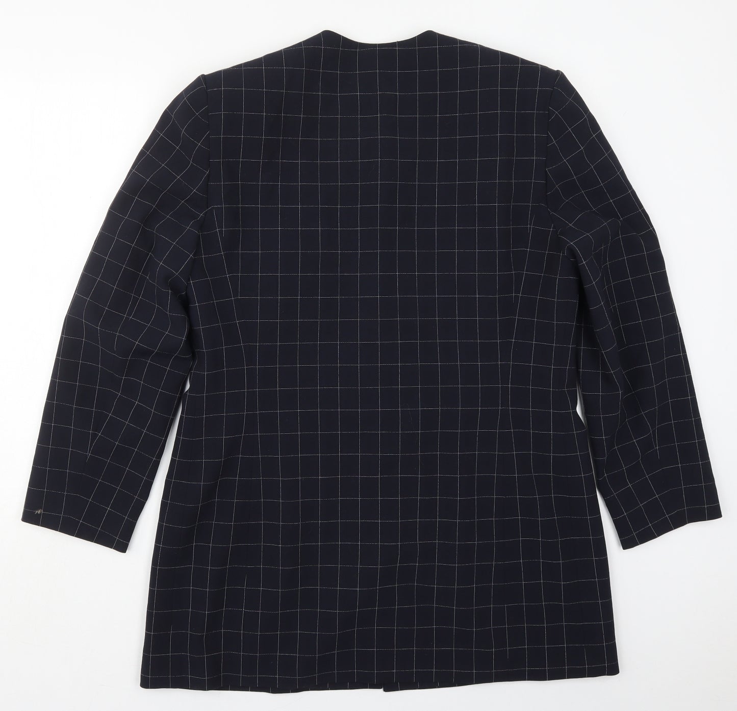 Jacques Vert Womens Blue Check  Jacket  Size 16  Button