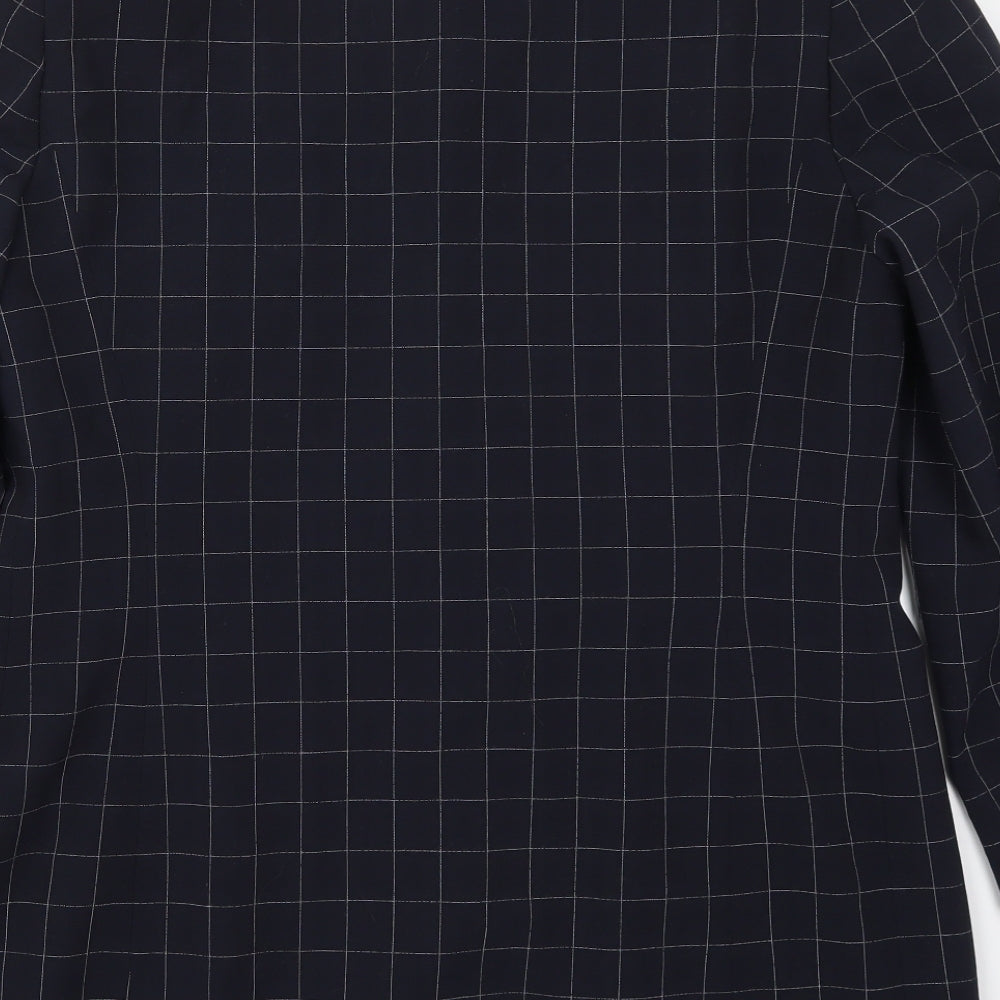 Jacques Vert Womens Blue Check  Jacket  Size 16  Button