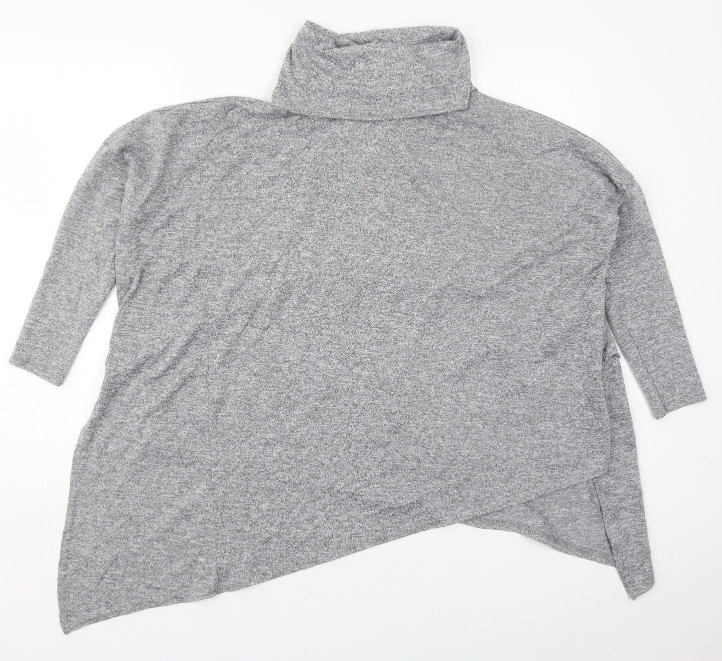 New Look Womens Grey Roll Neck  Polyester Pullover Jumper Size M