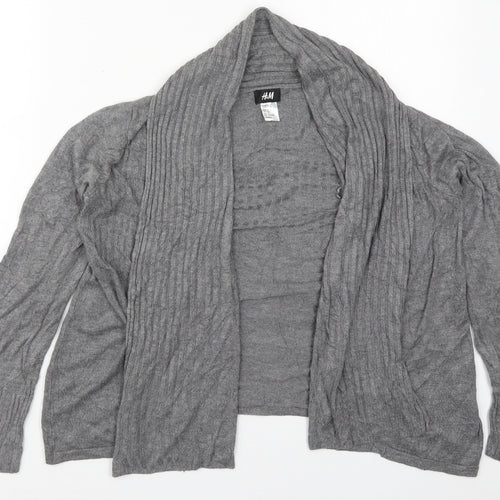 H&M Womens Black V-Neck  Viscose Cardigan Jumper Size M
