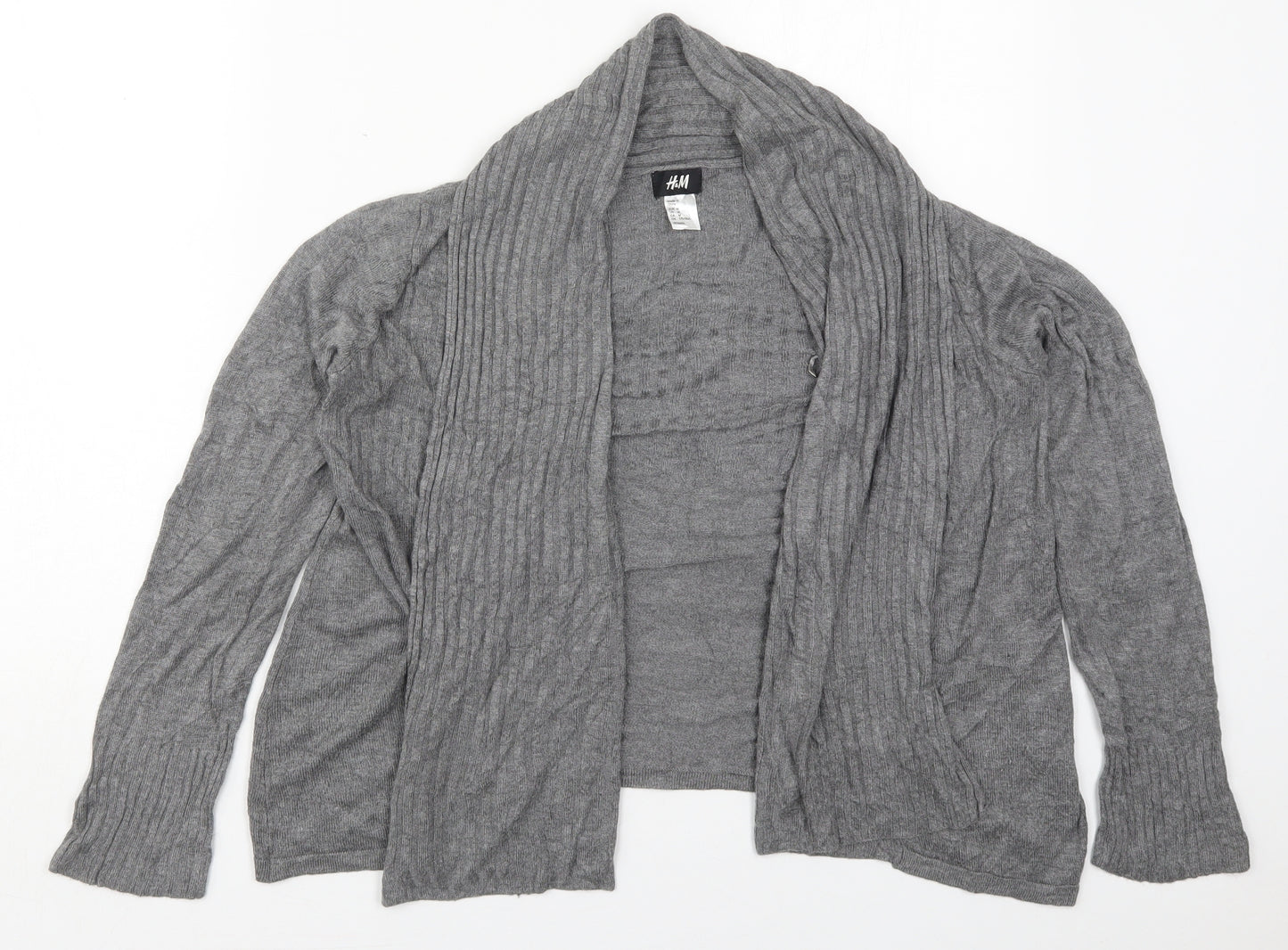 H&M Womens Black V-Neck  Viscose Cardigan Jumper Size M