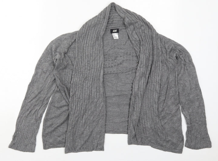 H&M Womens Black V-Neck  Viscose Cardigan Jumper Size M