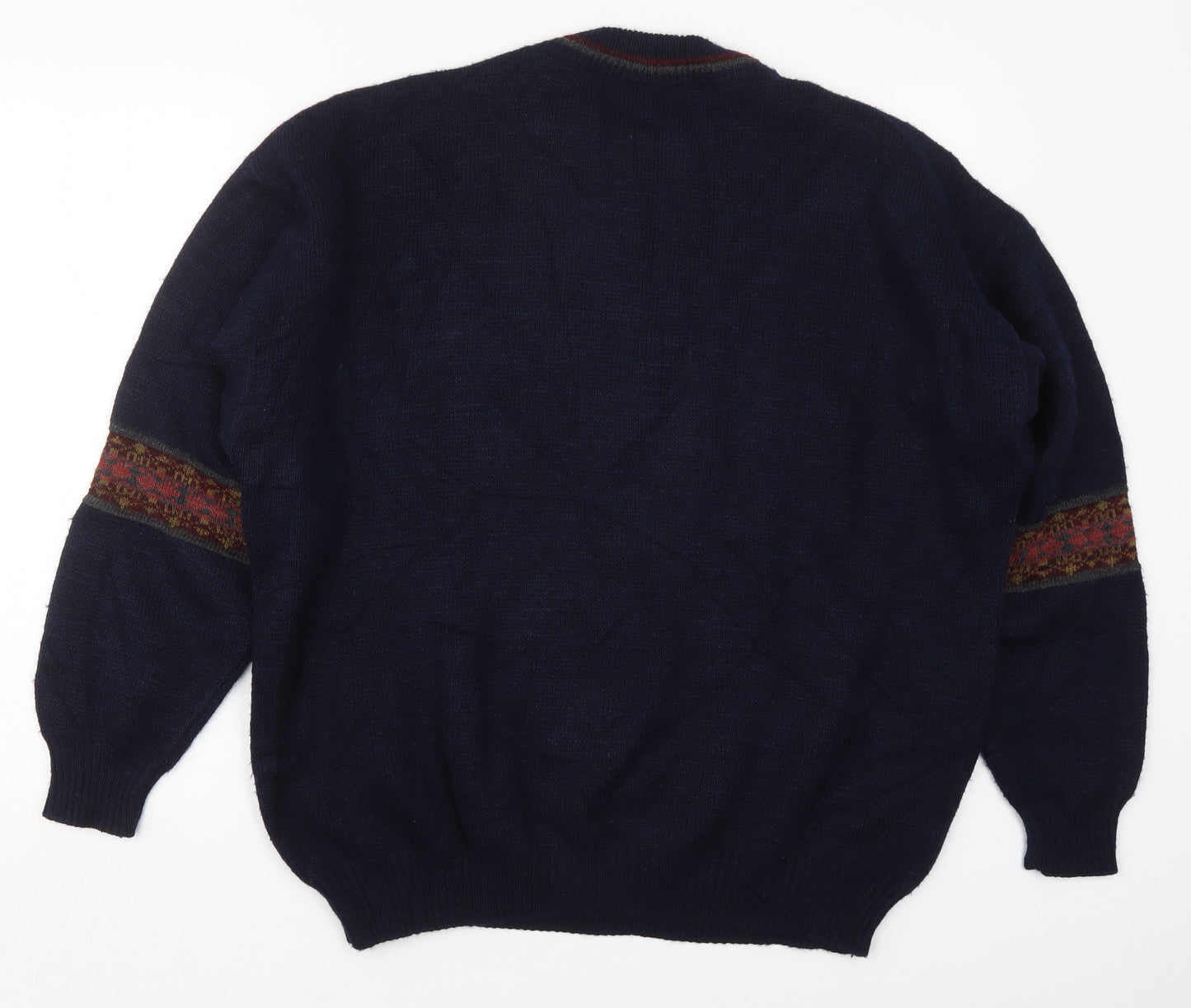 Nico Mens Blue Crew Neck  Acrylic Pullover Jumper Size XL   - Cityscape Music