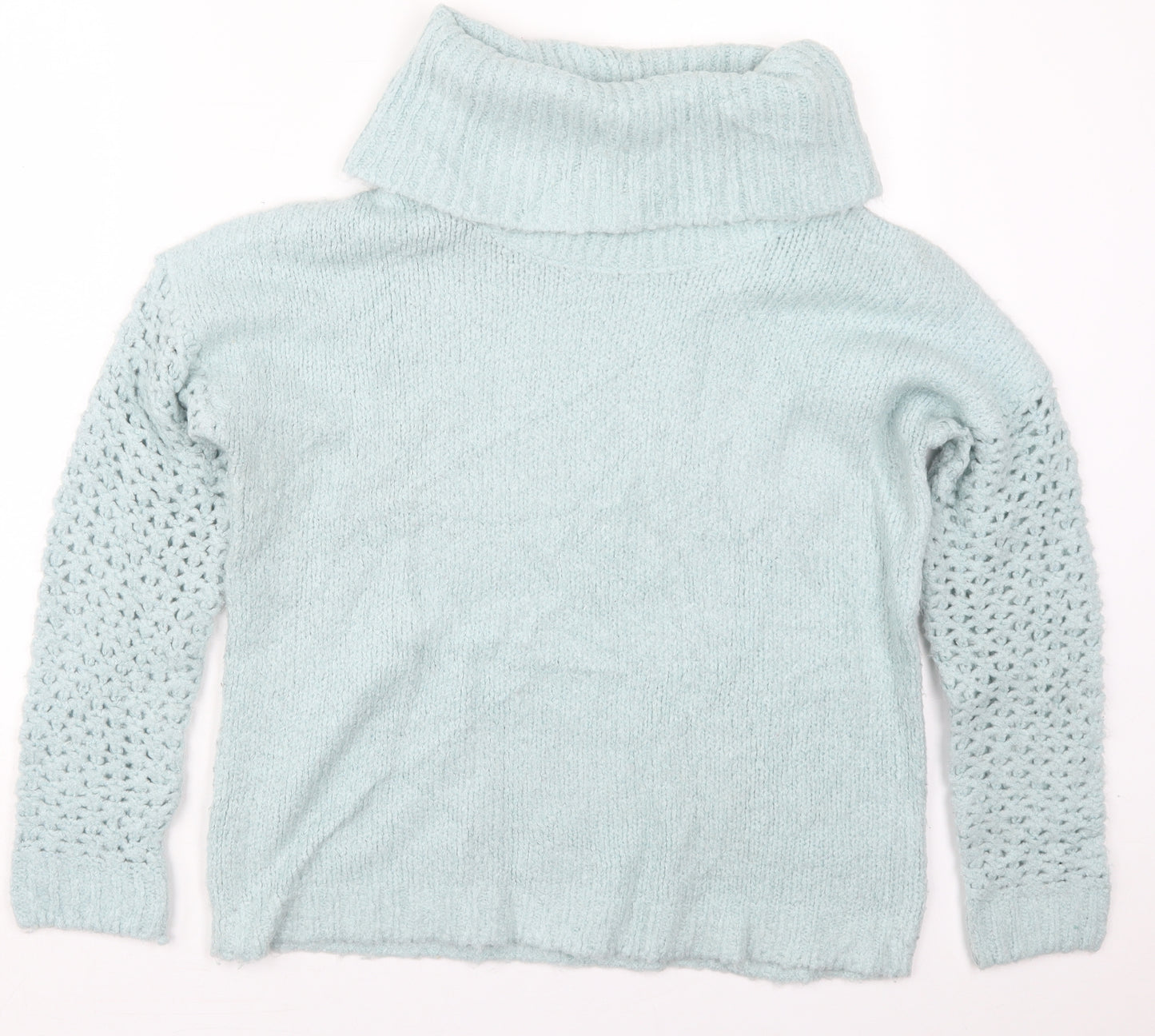 Peacocks Womens Blue Roll Neck  Acrylic Pullover Jumper Size S