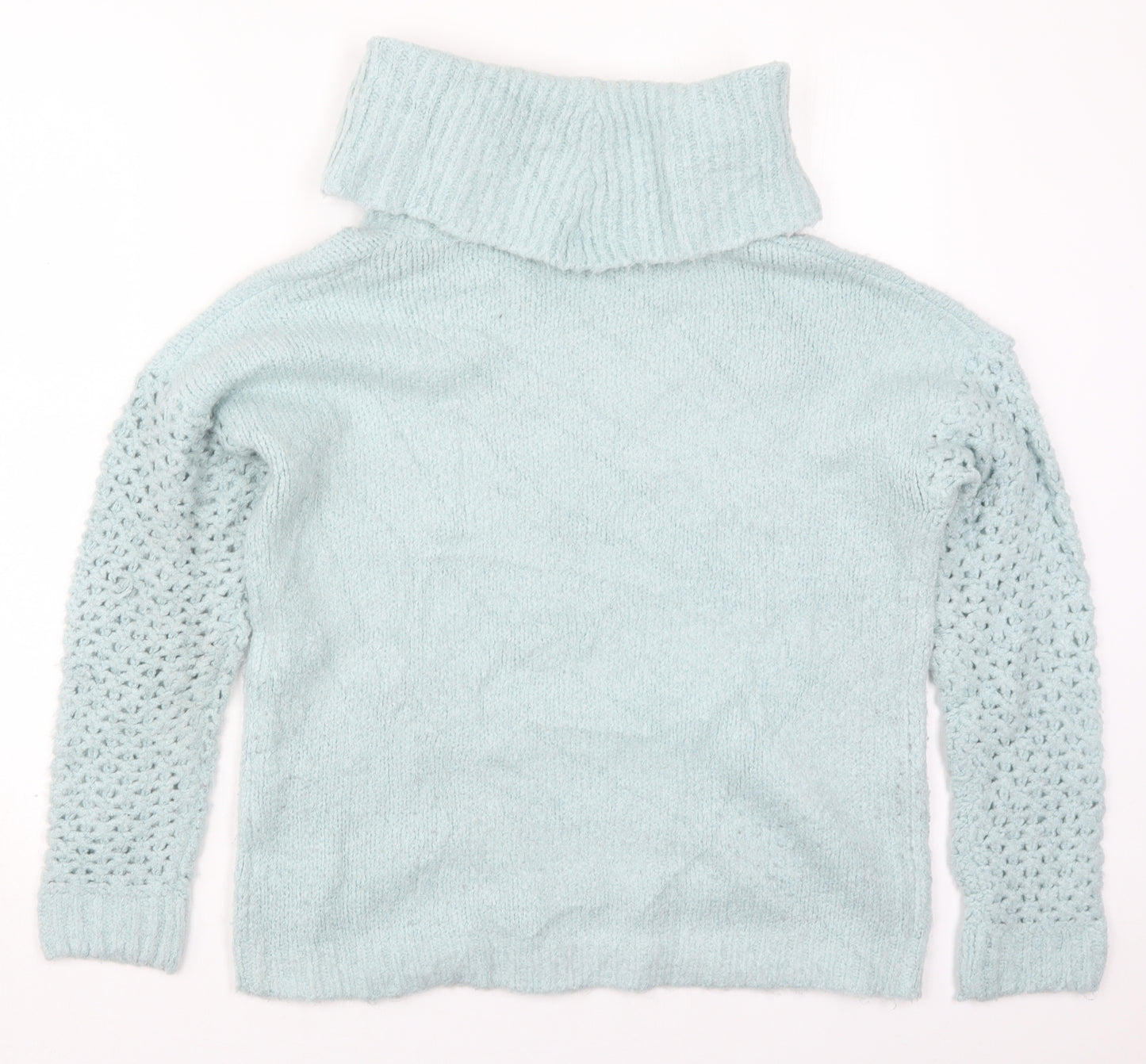 Peacocks Womens Blue Roll Neck  Acrylic Pullover Jumper Size S