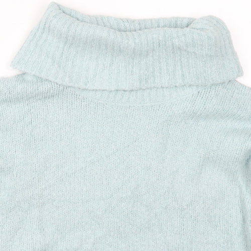 Peacocks Womens Blue Roll Neck  Acrylic Pullover Jumper Size S