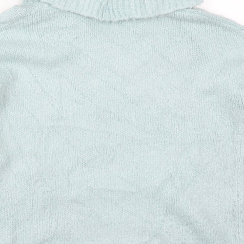 Peacocks Womens Blue Roll Neck  Acrylic Pullover Jumper Size S