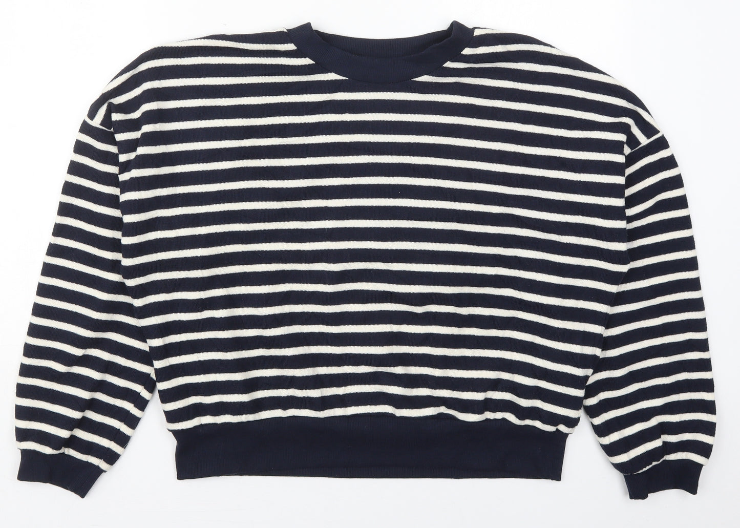 Primark Womens Blue Striped Polyester Pullover Sweatshirt Size 10  Pullover