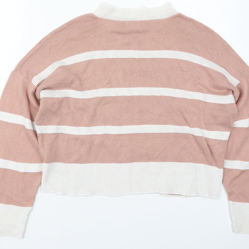 Atmosphere Womens Pink Crew Neck Striped Acrylic Pullover Jumper Size 14