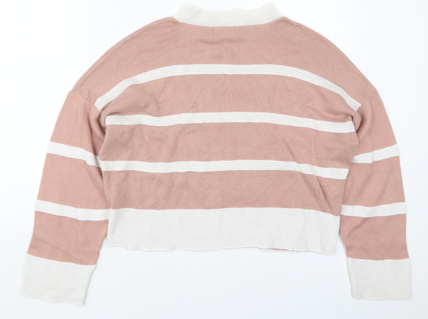 Atmosphere Womens Pink Crew Neck Striped Acrylic Pullover Jumper Size 14
