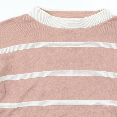 Atmosphere Womens Pink Crew Neck Striped Acrylic Pullover Jumper Size 14
