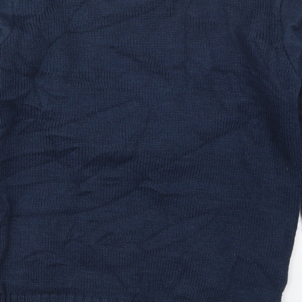 George Boys Blue Crew Neck  Acrylic Pullover Jumper Size 7-8 Years  Pullover - Gaming Santa