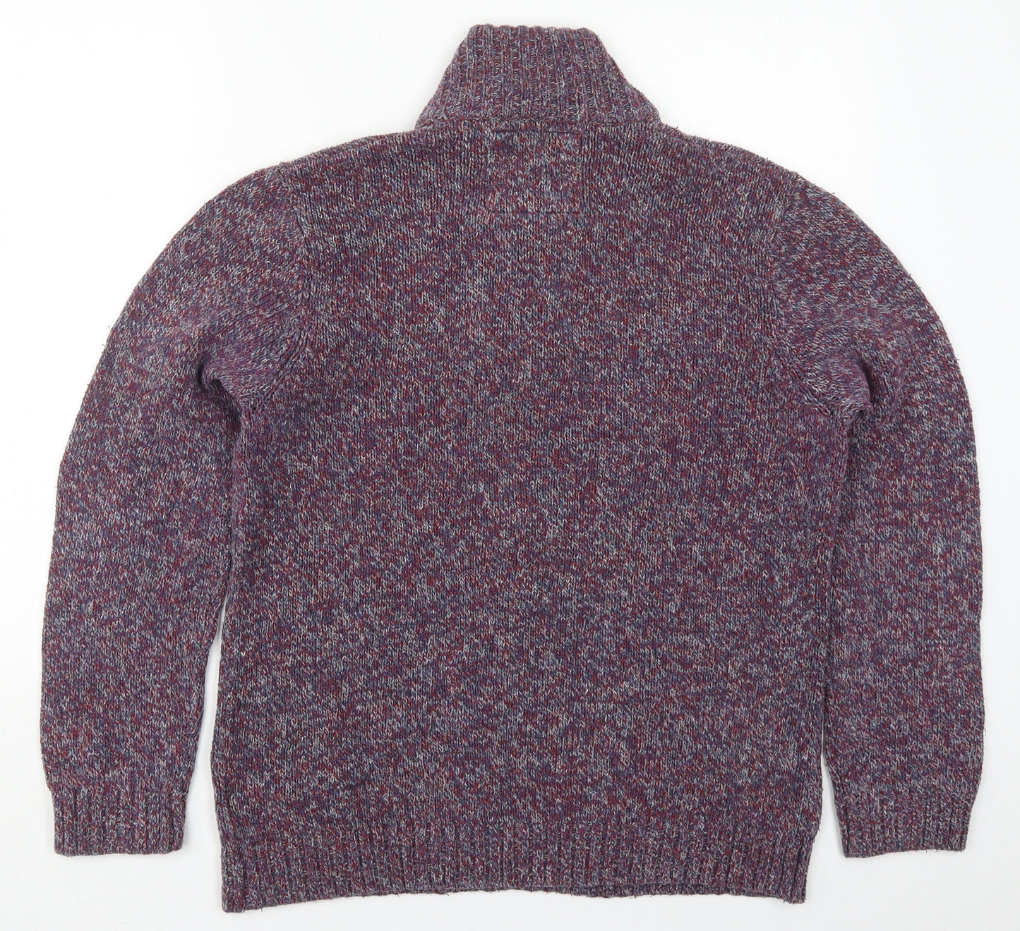 White Stuff Mens Purple High Neck  Cotton Pullover Jumper Size XL