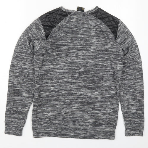 Smog Mens Grey  Acrylic Pullover Sweatshirt Size M