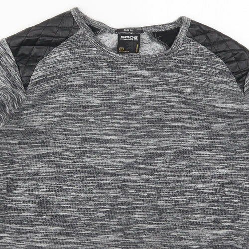 Smog Mens Grey  Acrylic Pullover Sweatshirt Size M