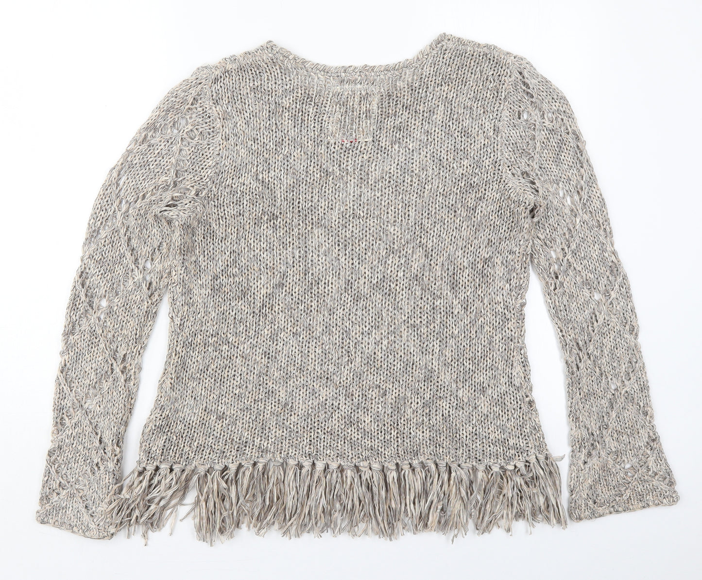 Falmer Heritage Womens Beige Round Neck  Acrylic Pullover Jumper Size 16