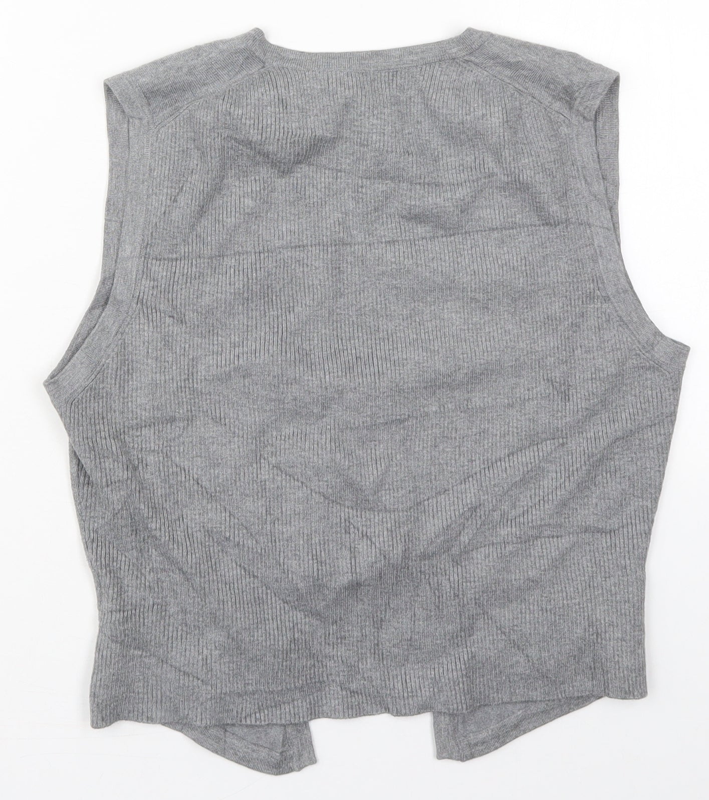 Viz-A-Viz Womens Grey  Viscose Basic Tank Size 10 Scoop Neck