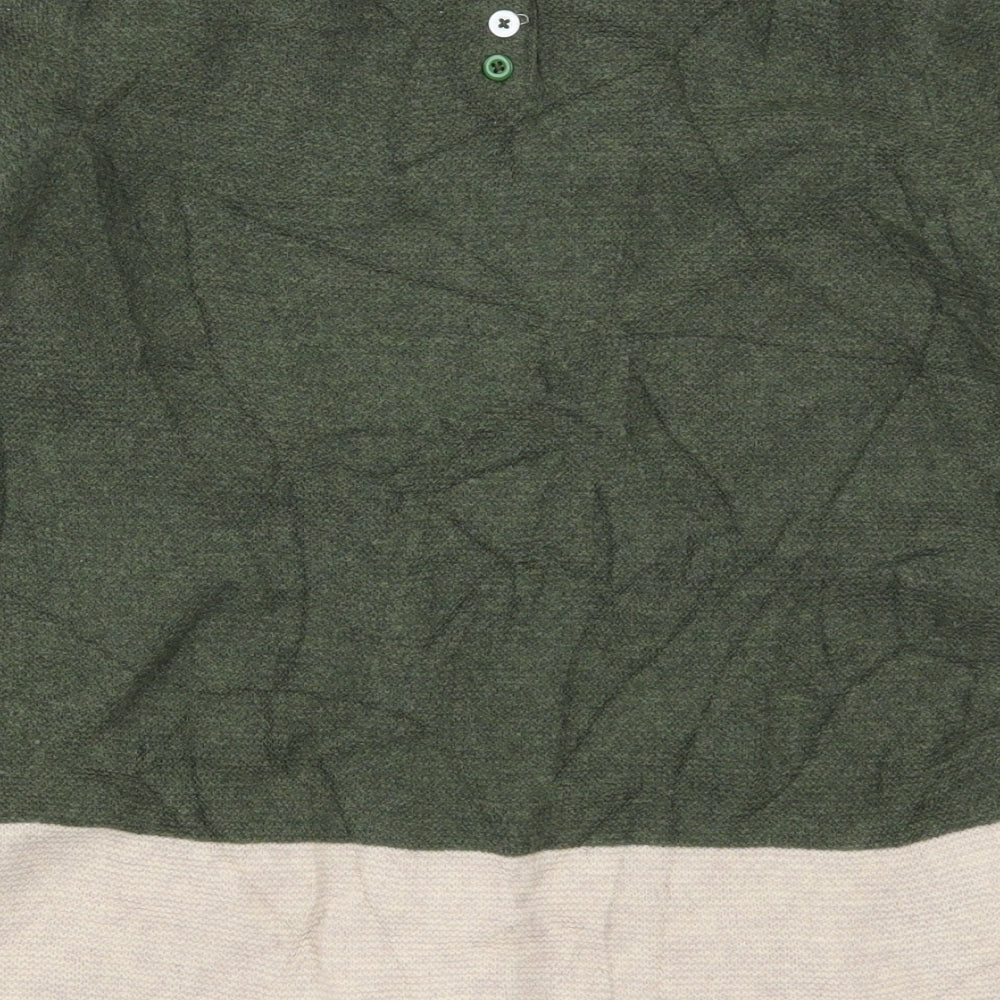 KEW Womens Green Crew Neck  Wool Pullover Jumper Size 14