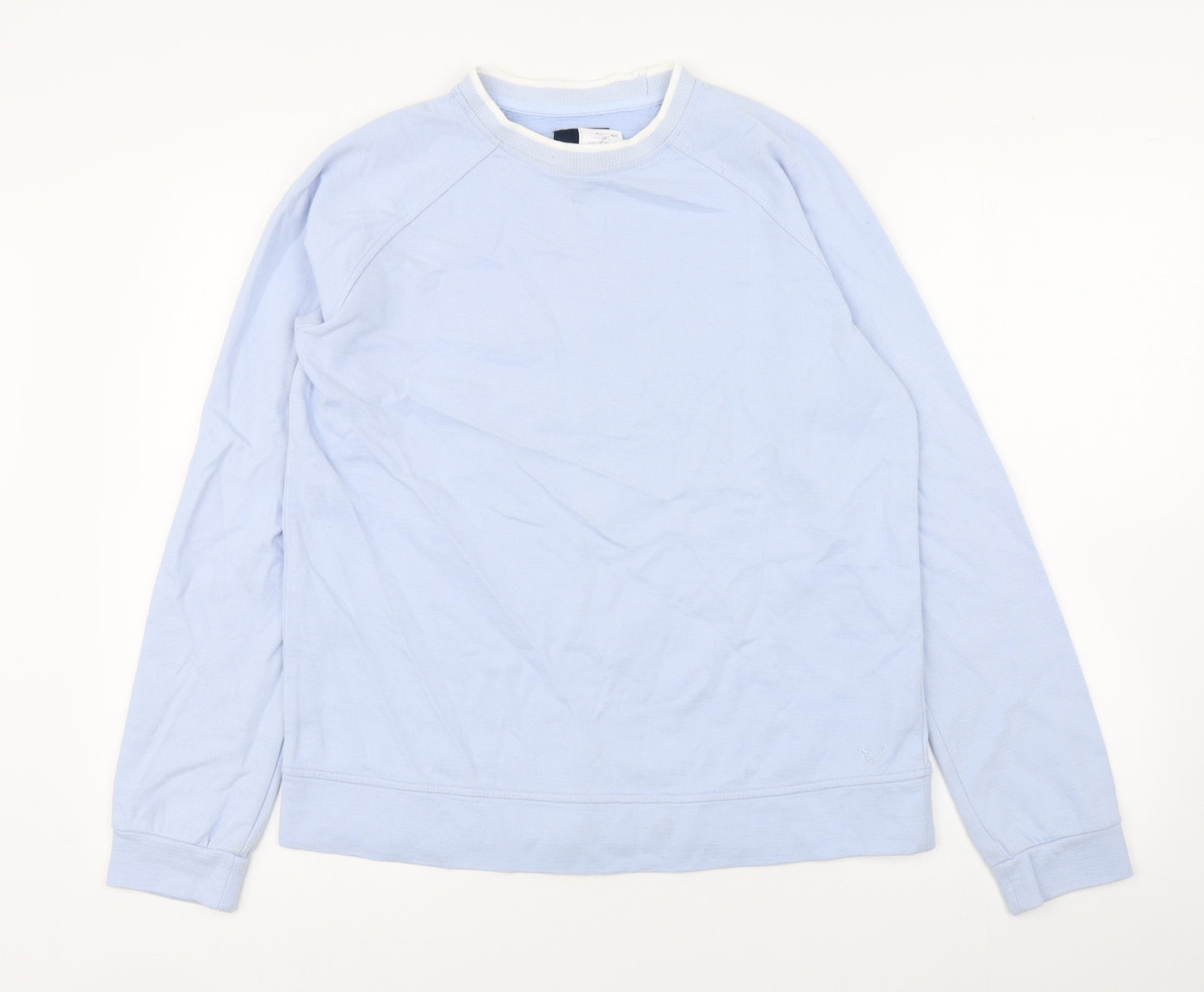 Crew Clothing Womens Blue Round Neck  Cotton Pullover Jumper Size 14