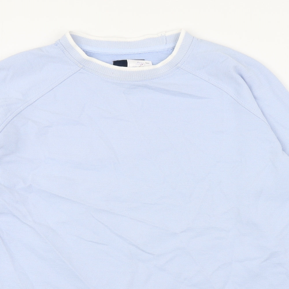 Crew Clothing Womens Blue Round Neck  Cotton Pullover Jumper Size 14