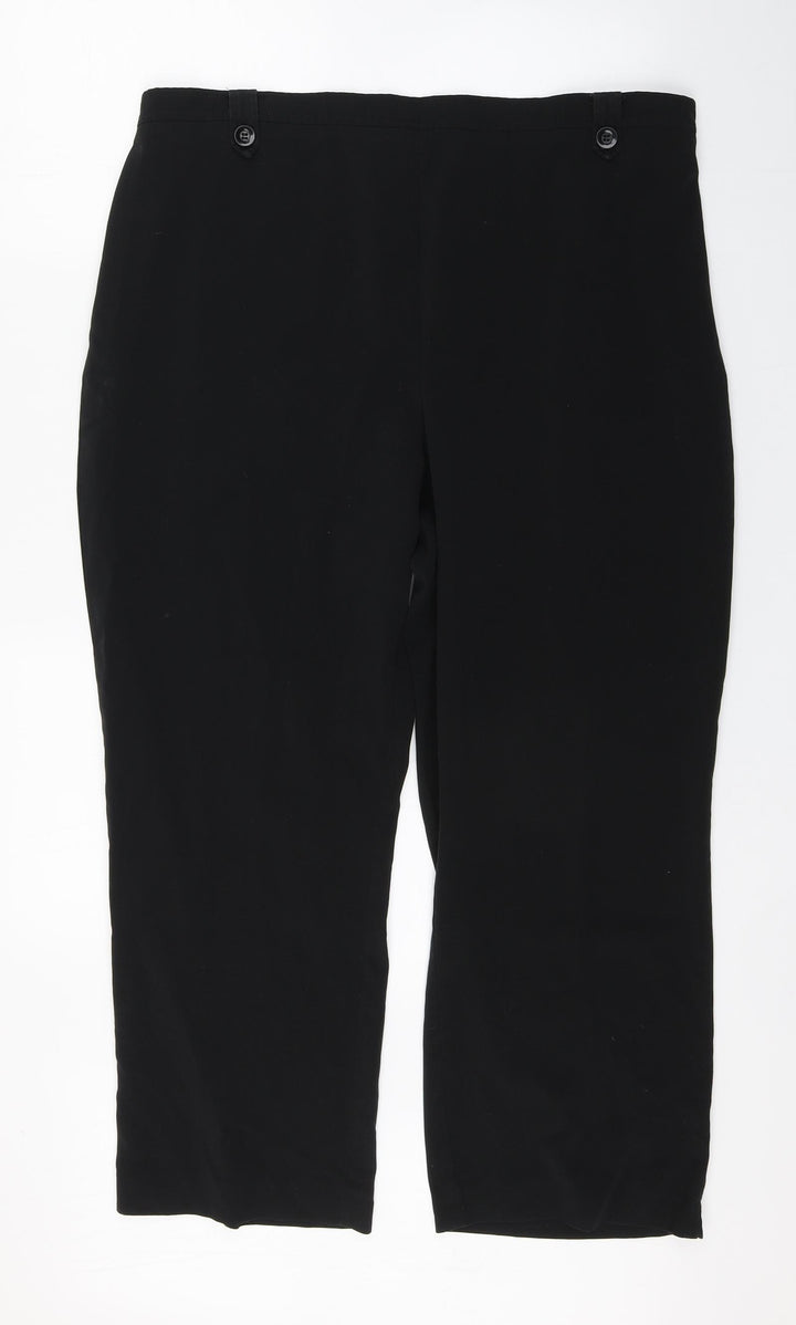 BM Womens Black Polyester Carrot Trousers Size 20 L25 in Regular Zip