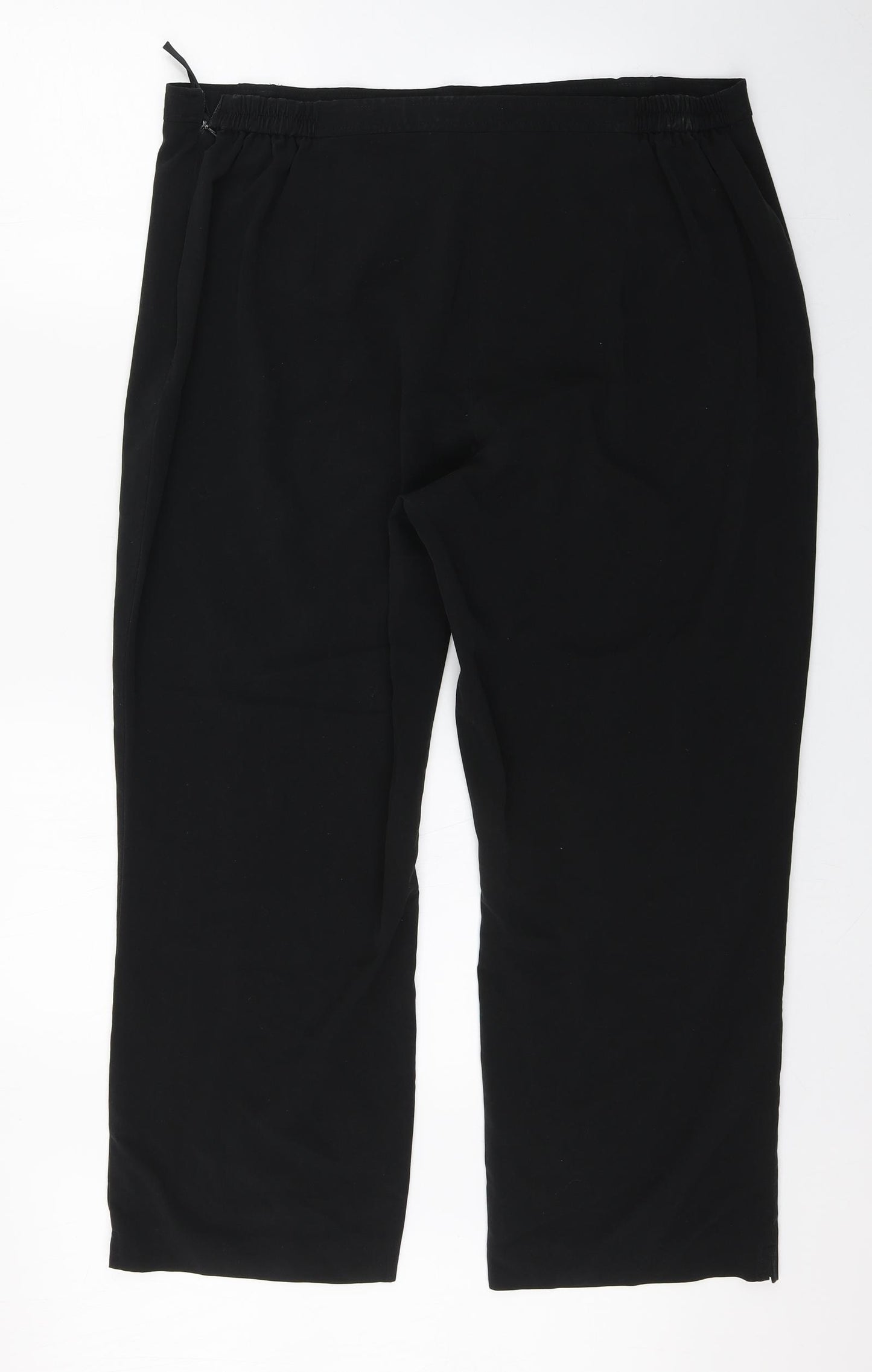 BM Womens Black  Polyester Carrot Trousers Size 20 L25 in Regular Zip