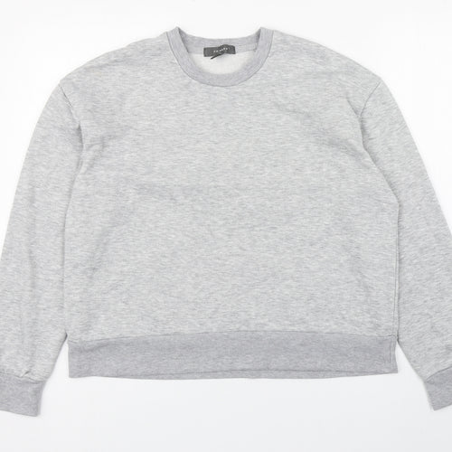 Primark Womens Grey Round Neck  Cotton Pullover Jumper Size S