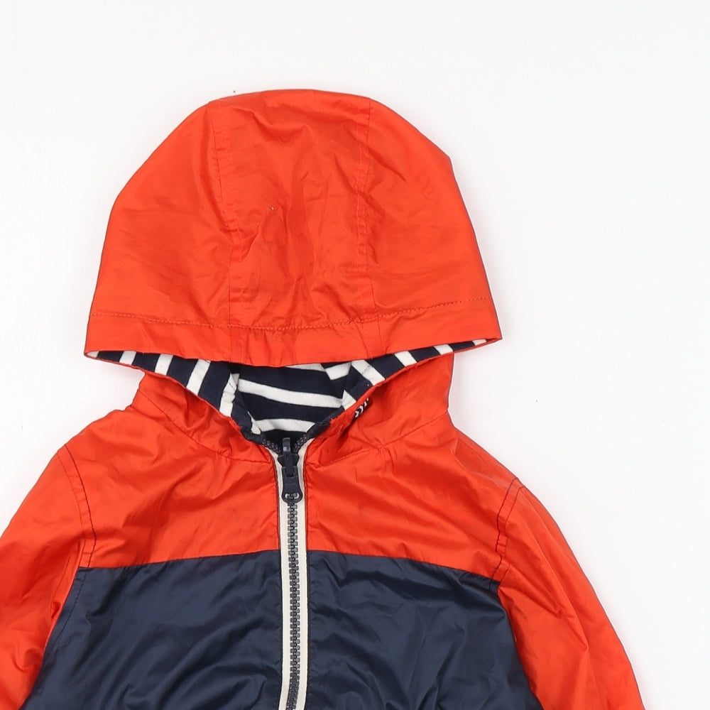 Be Very Boys Multicoloured Striped  Rain Coat Coat Size 2-3 Years  Zip - Reversable