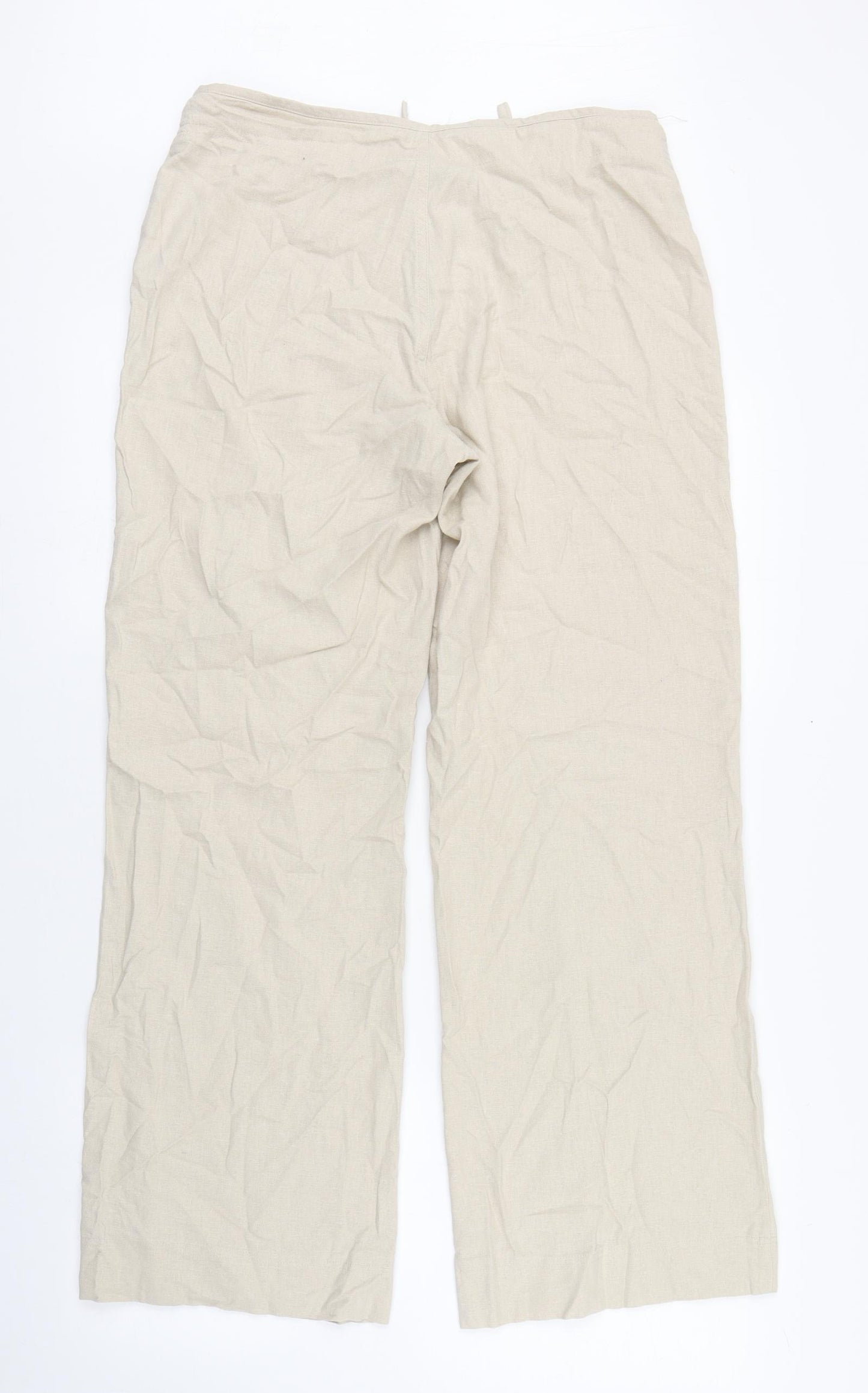 Primark Womens Beige  Linen Trousers  Size 10 L29 in Regular