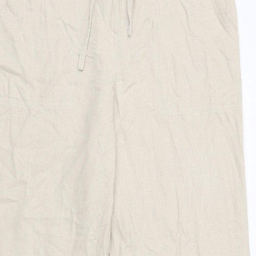 Primark Womens Beige  Linen Trousers  Size 10 L29 in Regular