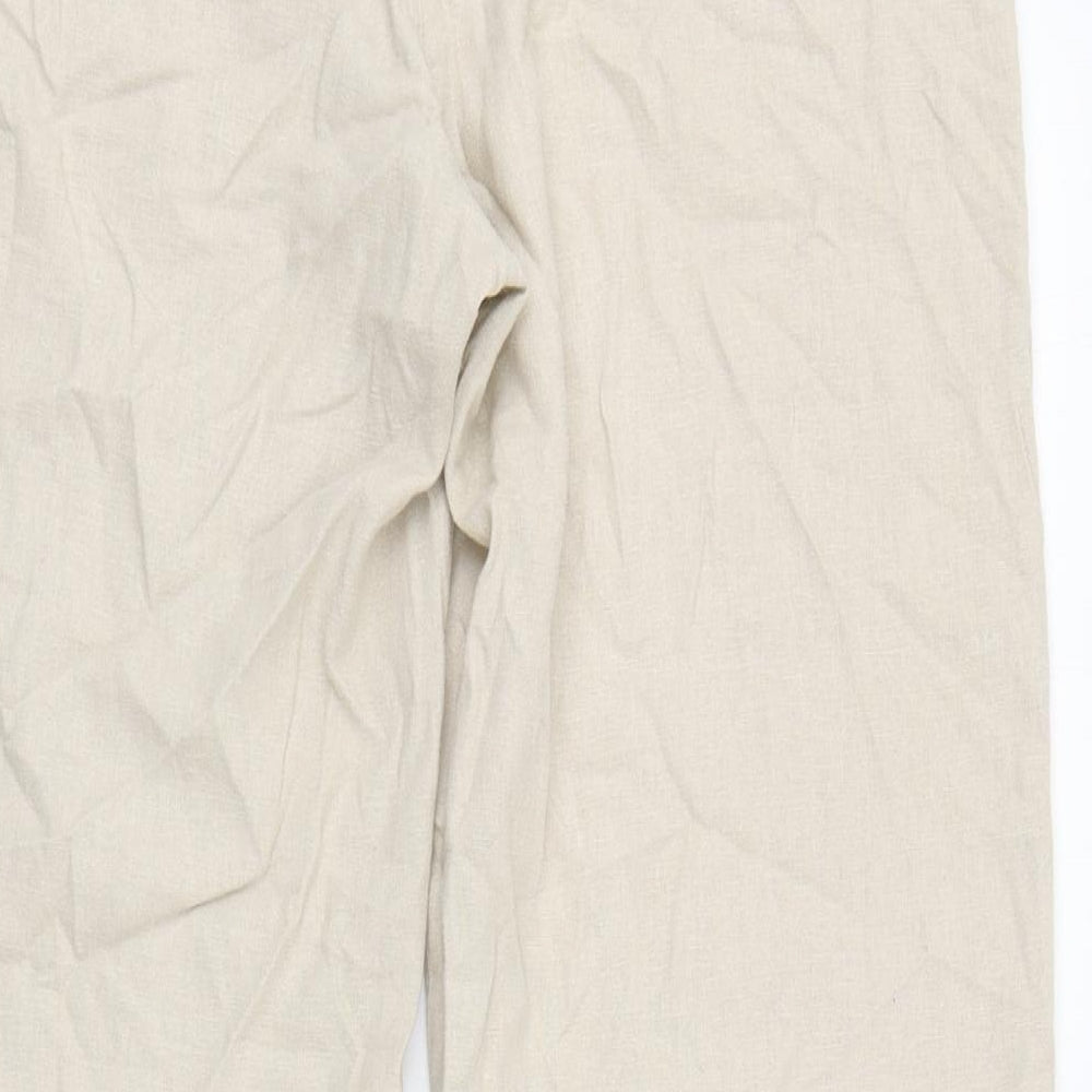 Primark Womens Beige  Linen Trousers  Size 10 L29 in Regular