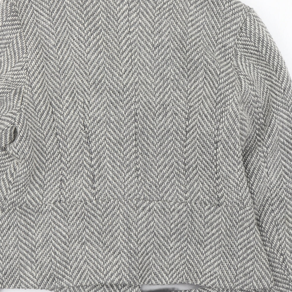 Marks and Spencer Womens Grey Striped  Jacket Blazer Size 14  Button