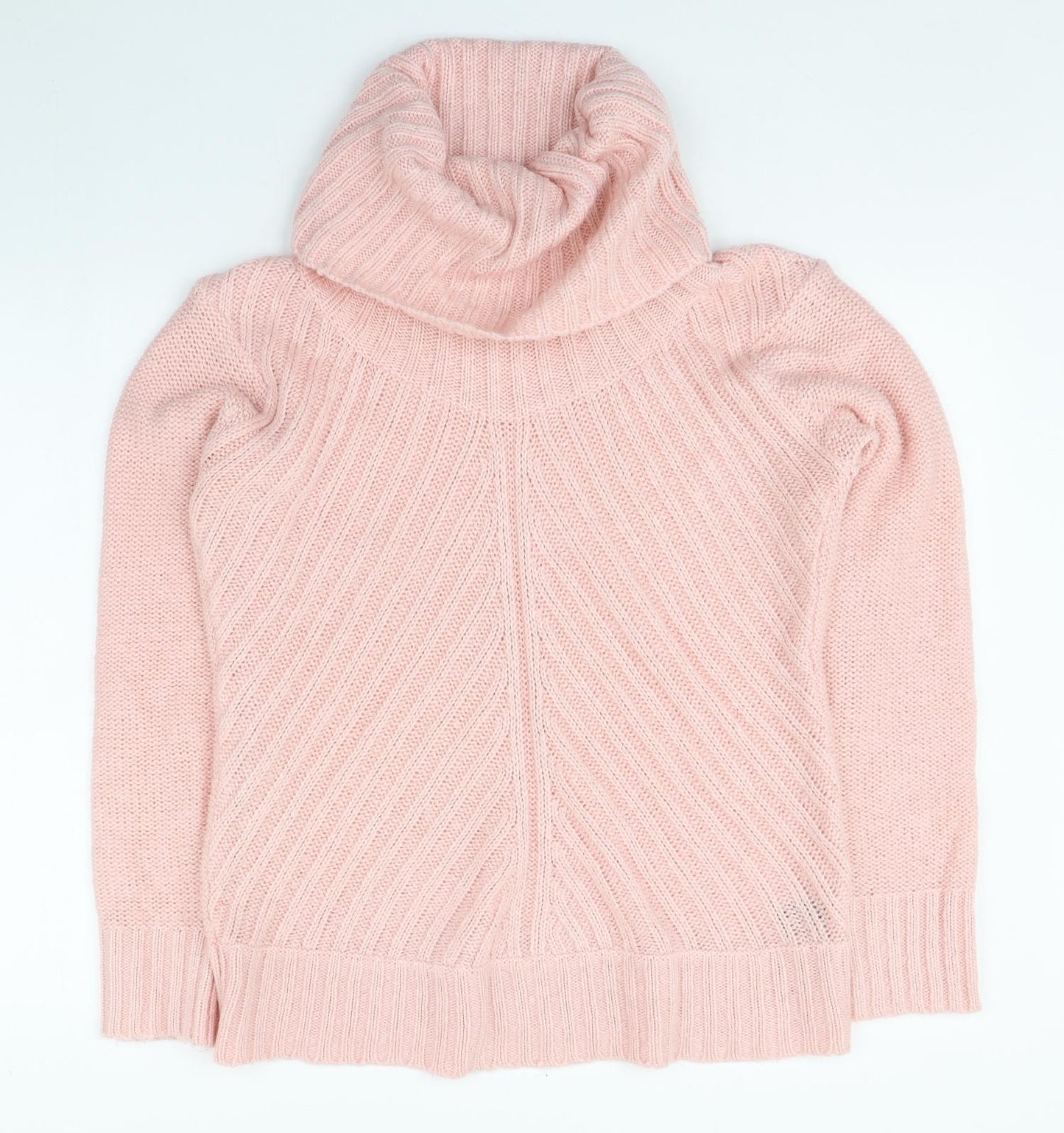 M&Co. Womens Pink Roll Neck  Acrylic Pullover Jumper Size 16