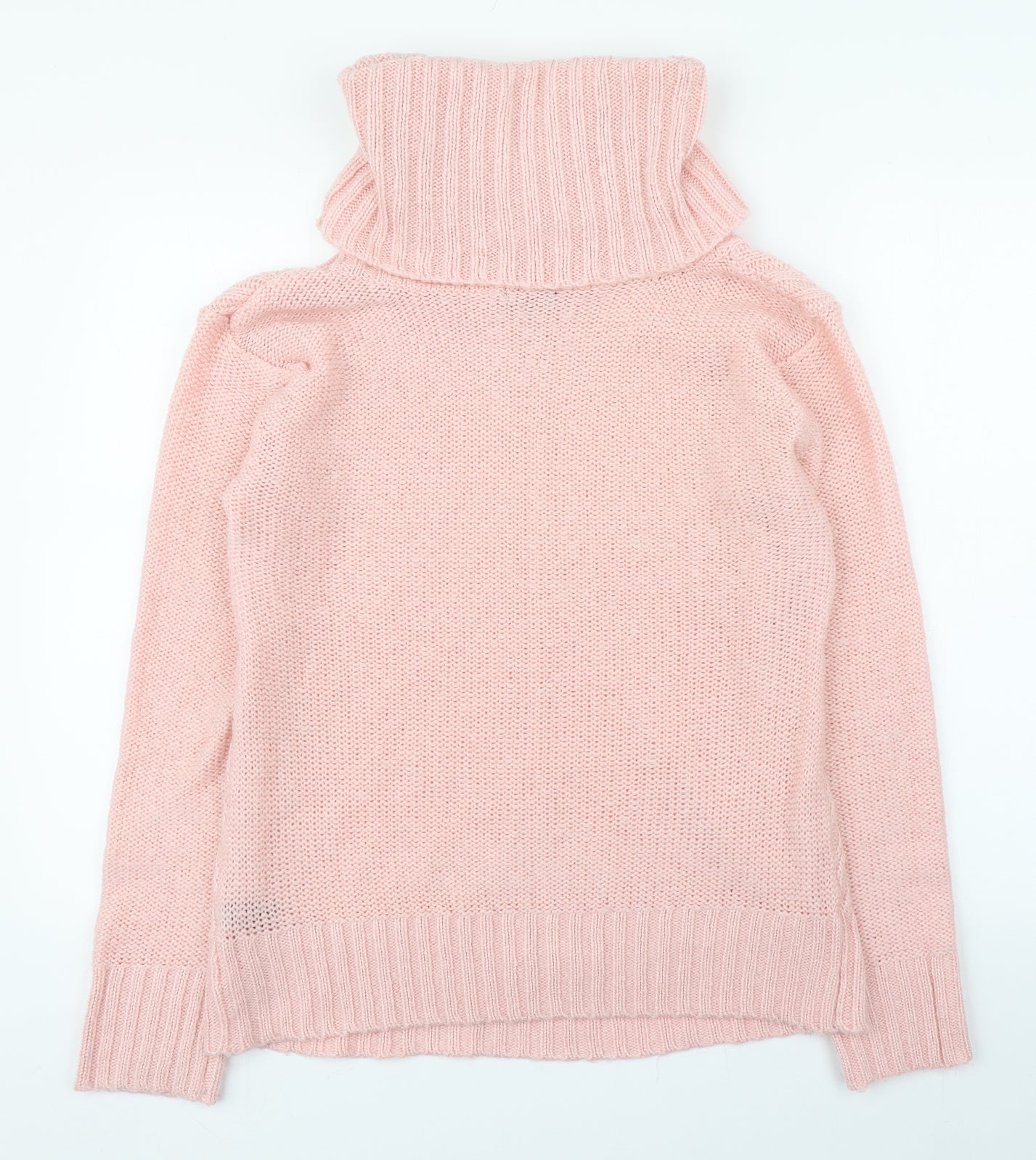 M&Co. Womens Pink Roll Neck  Acrylic Pullover Jumper Size 16
