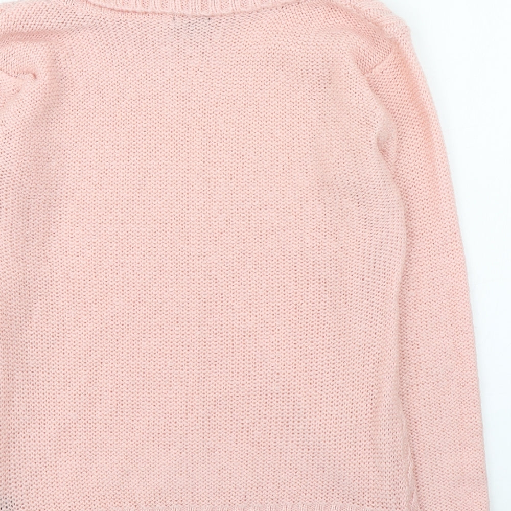 M&Co. Womens Pink Roll Neck  Acrylic Pullover Jumper Size 16