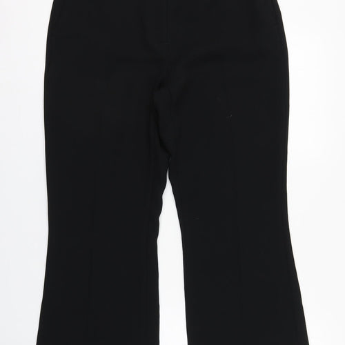 Marks and Spencer Womens Black  Polyester Trousers  Size 10 L25 in Regular Zip