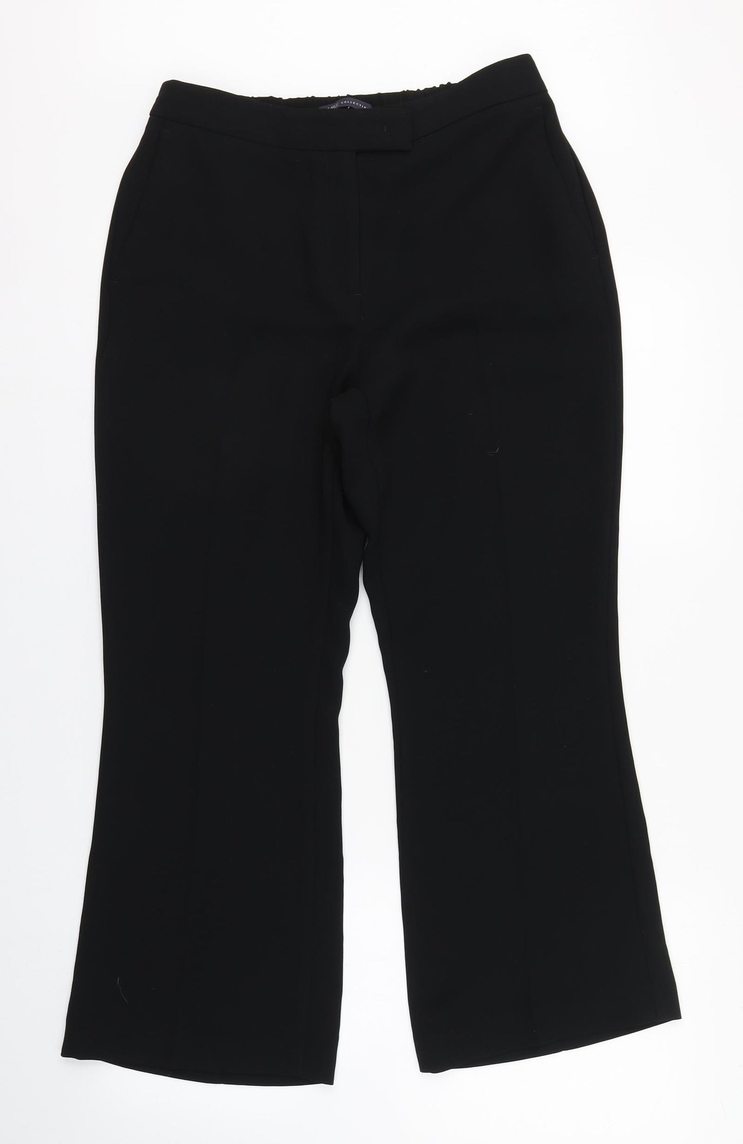 Marks and Spencer Womens Black  Polyester Trousers  Size 10 L25 in Regular Zip
