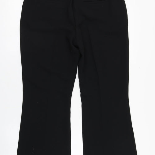 Marks and Spencer Womens Black  Polyester Trousers  Size 10 L25 in Regular Zip