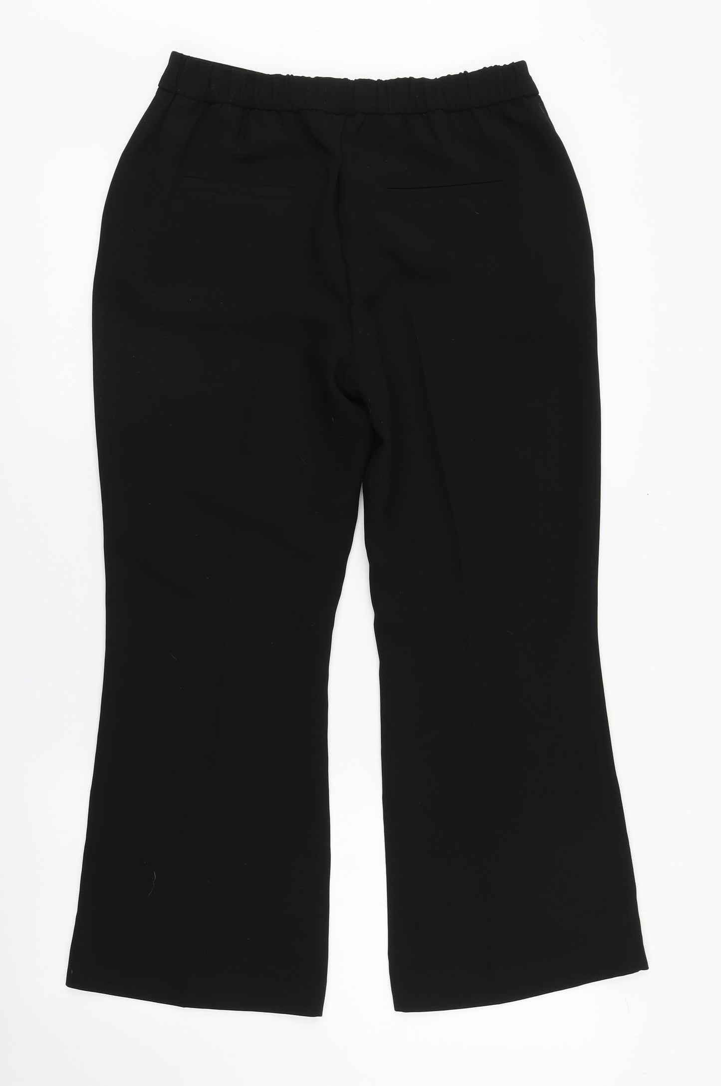 Marks and Spencer Womens Black  Polyester Trousers  Size 10 L25 in Regular Zip