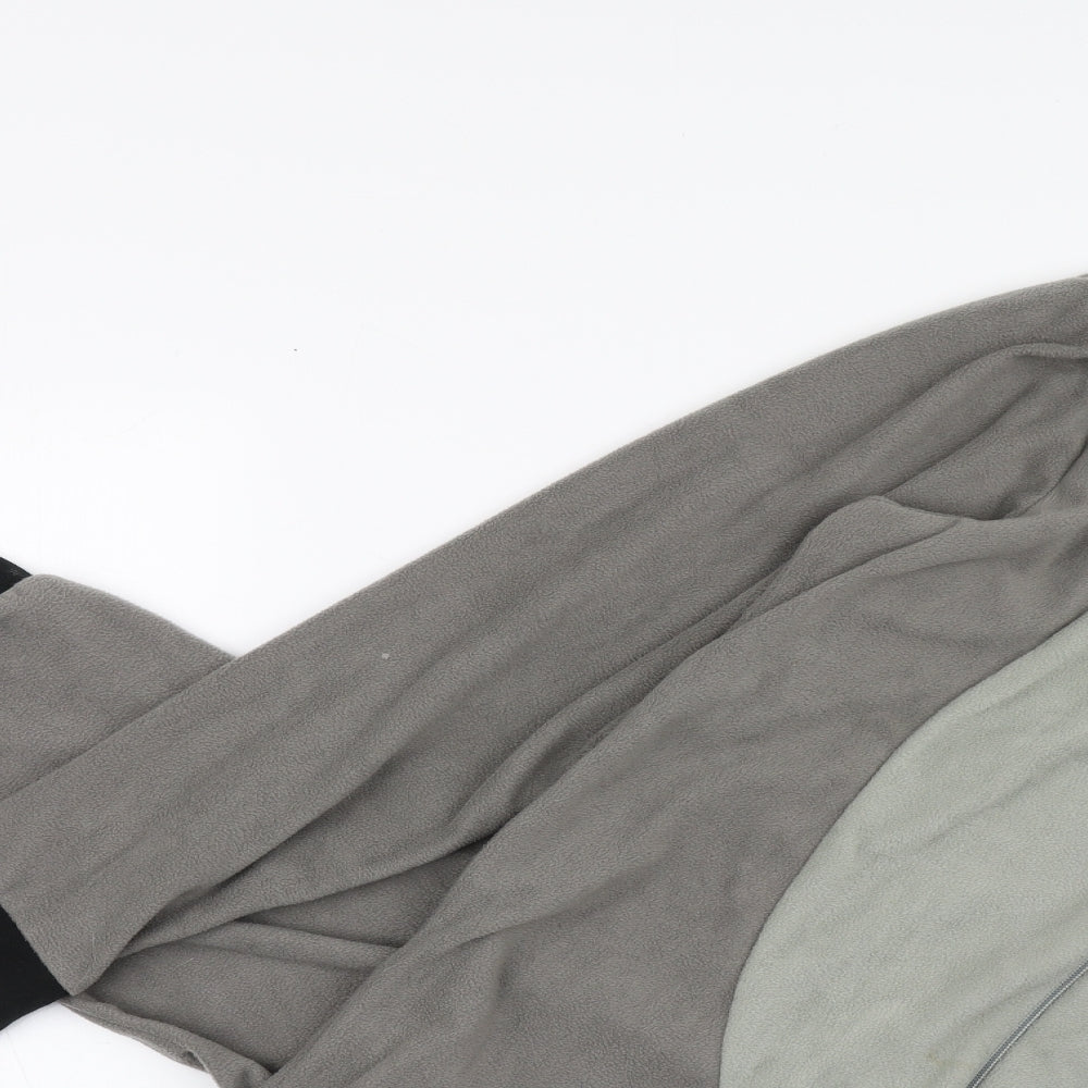 George Mens Grey Solid Polyester  One Piece Size M  Zip - Gorilla onesie